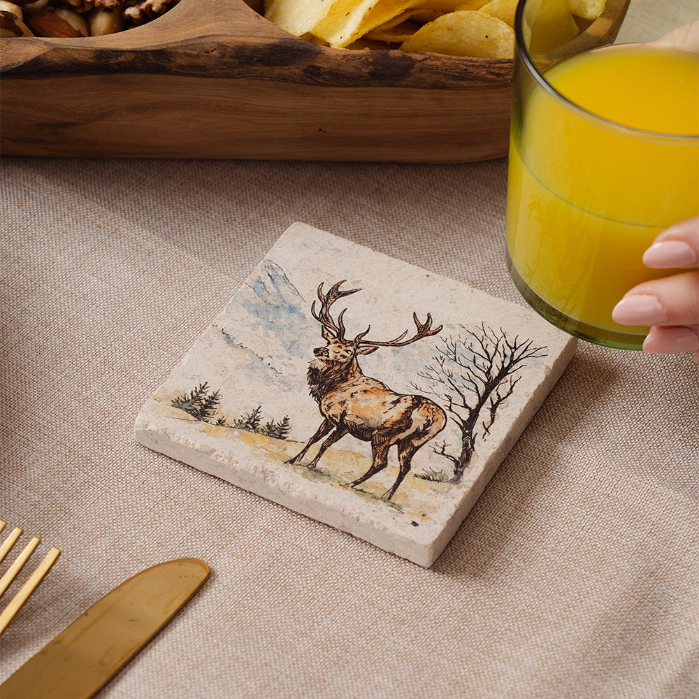 Scenic Stag Stone Coaster
