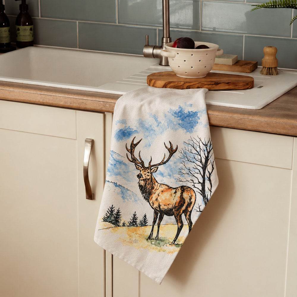 Scenic Stag Cotton Tea Towel