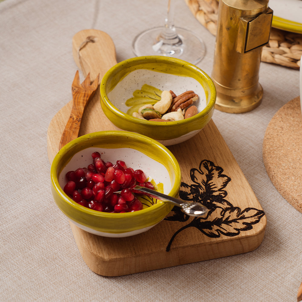 Oak Leaves Ceramic Dip Bowl