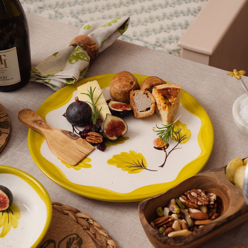 Autumn Acorns Ceramic Round Serving Platter