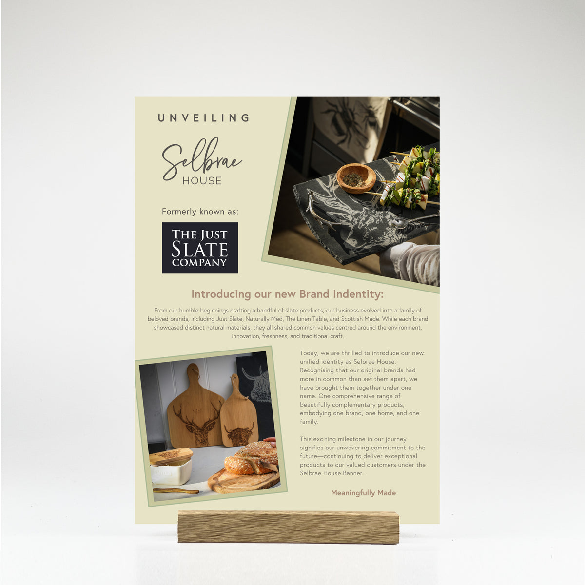 A4 POS With Oak Base  - Rebrand Info