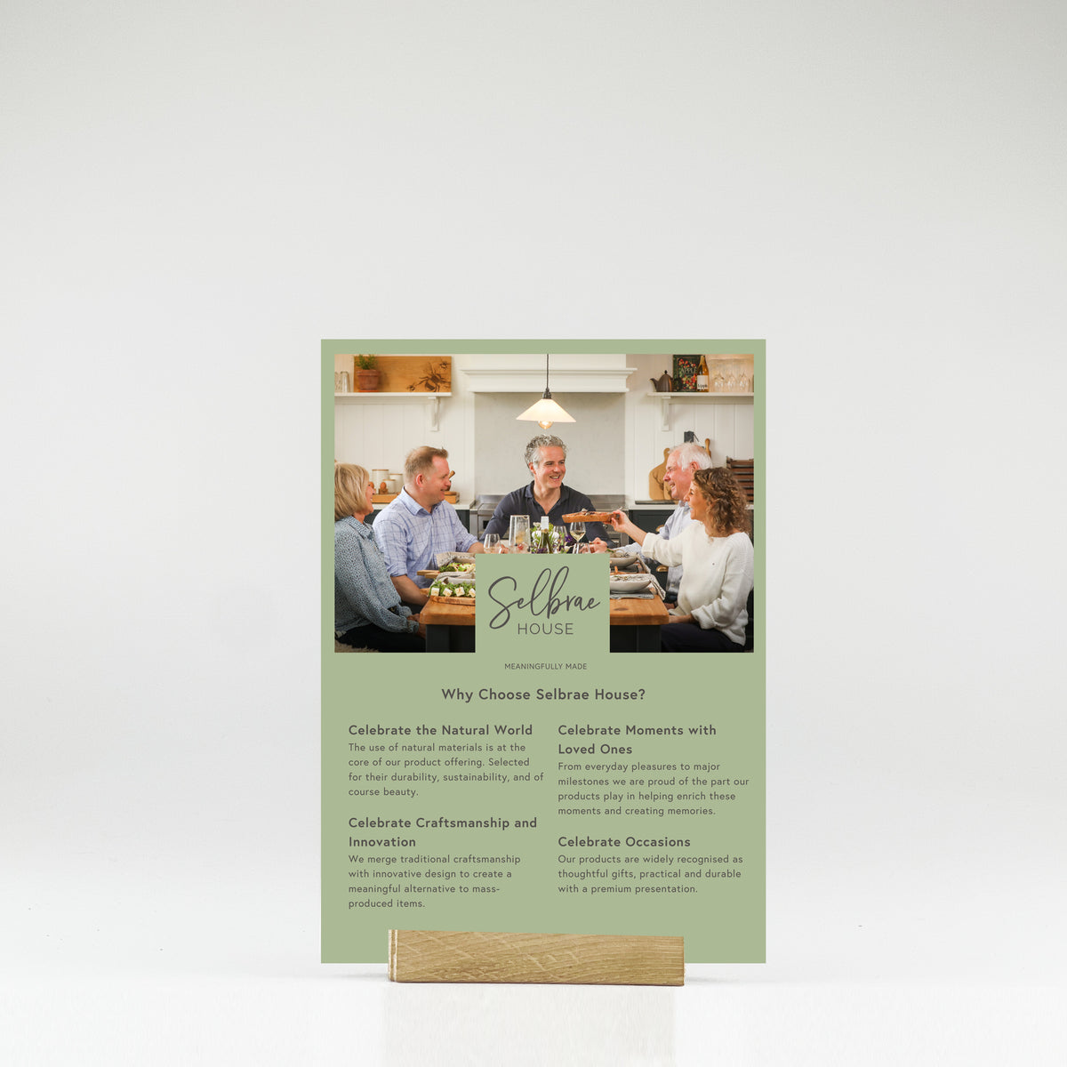A5 POS With Oak Base - Why Choose Selbrae House