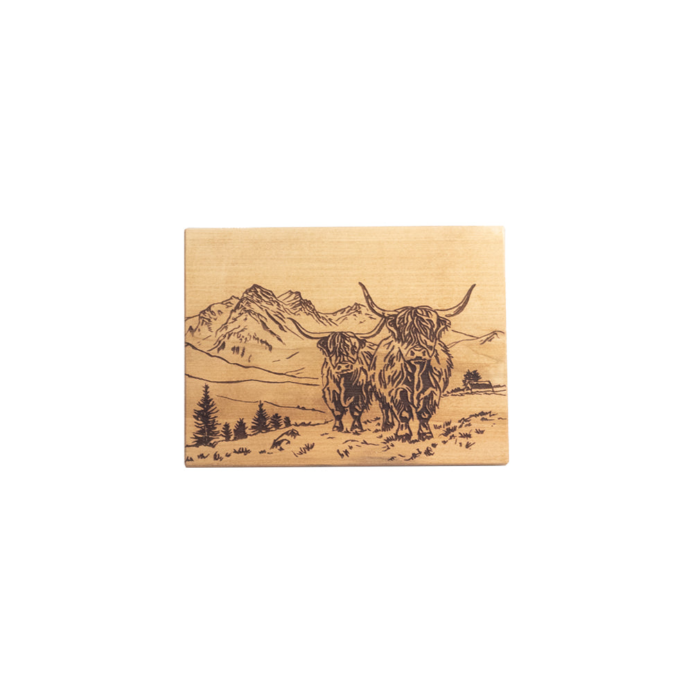 Scenic Highland Cow Beech Bar Board