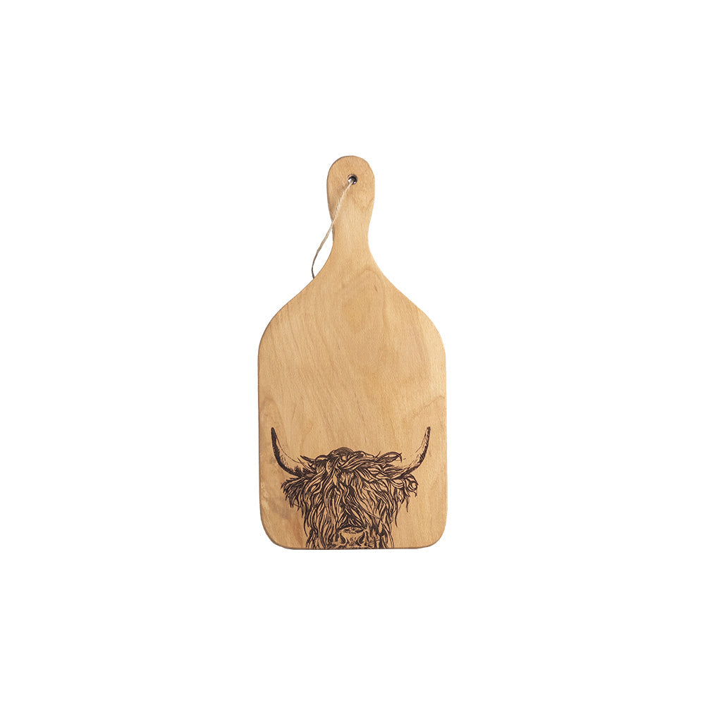 Highland Cow Beech Hanging Paddle  - Small