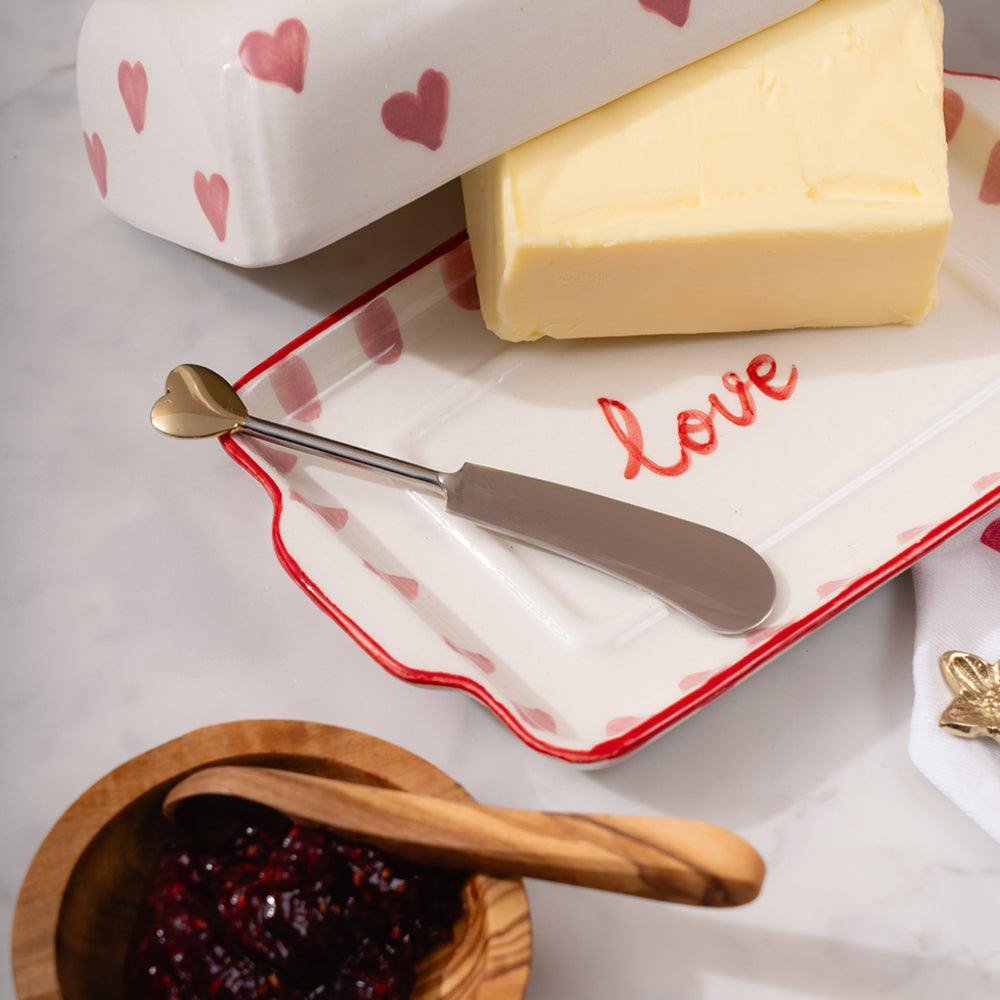 Gold Heart Butter Knife