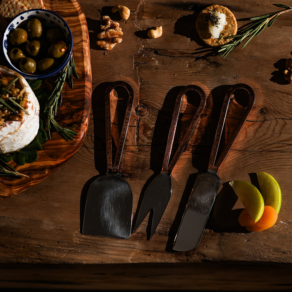 Copper Cheese Knives - Set of 3