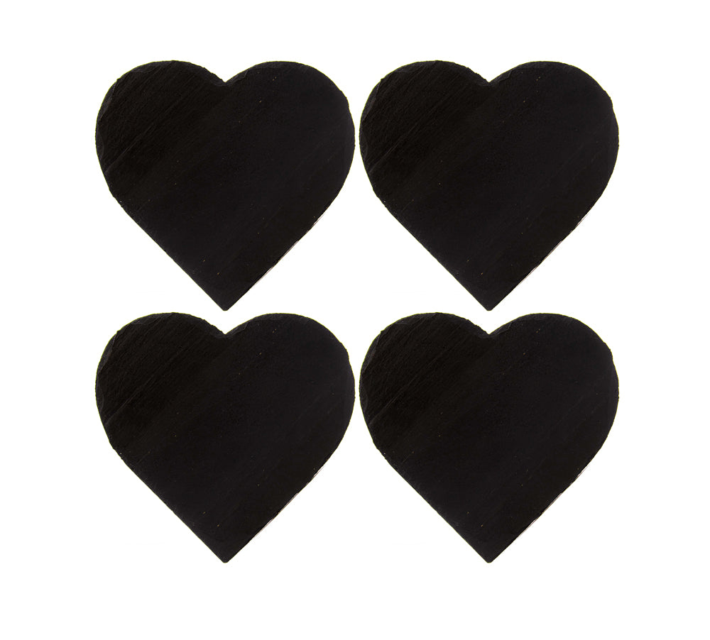Heart Slate Coasters - Set of 4