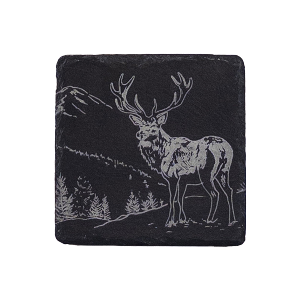 Scenic Stag Single Slate Coaster