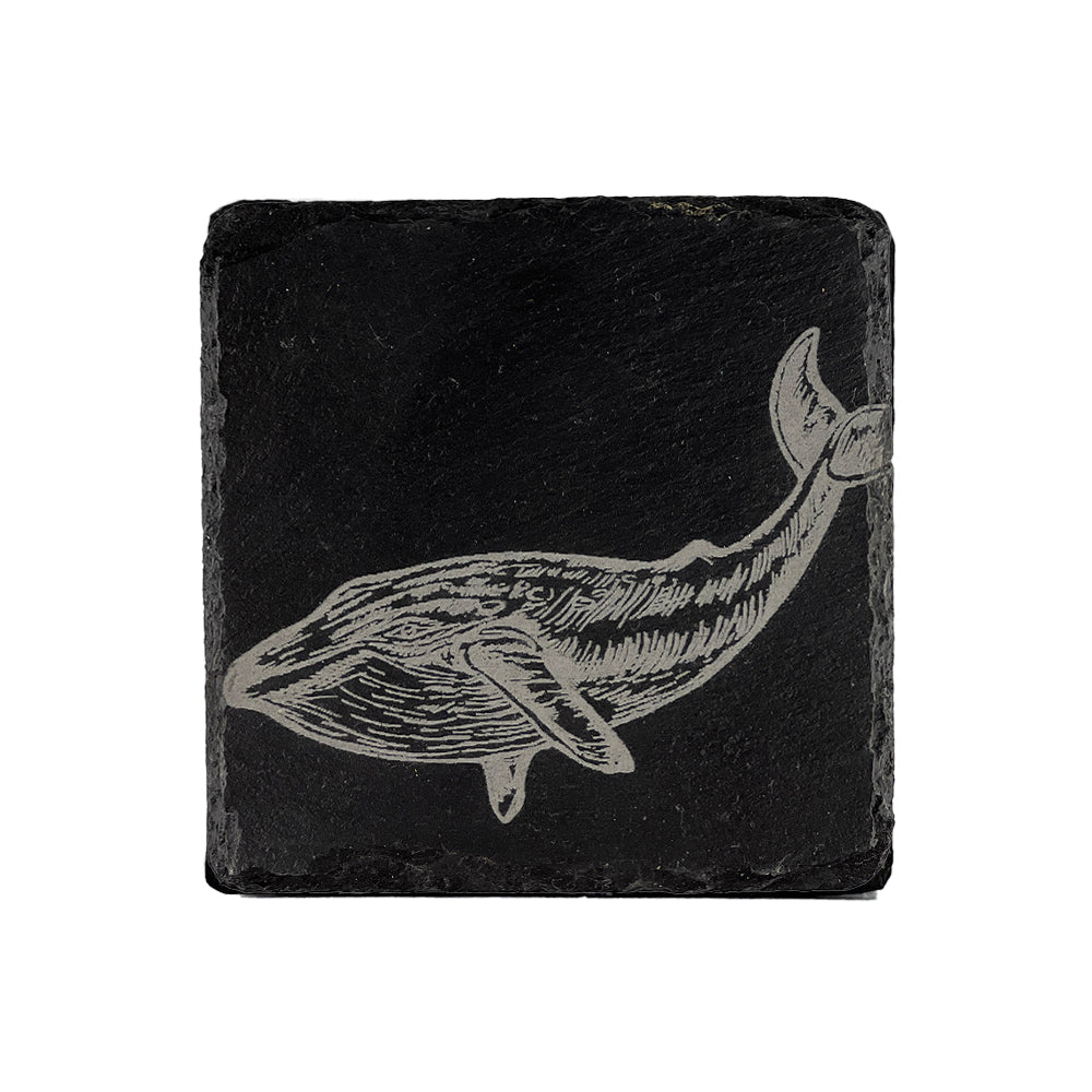 Whale Single Slate Coaster