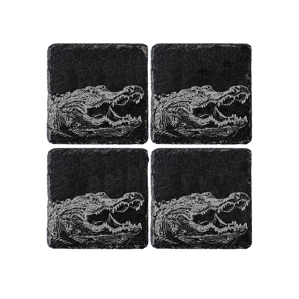 Alligator Slate Coasters - Set of 4