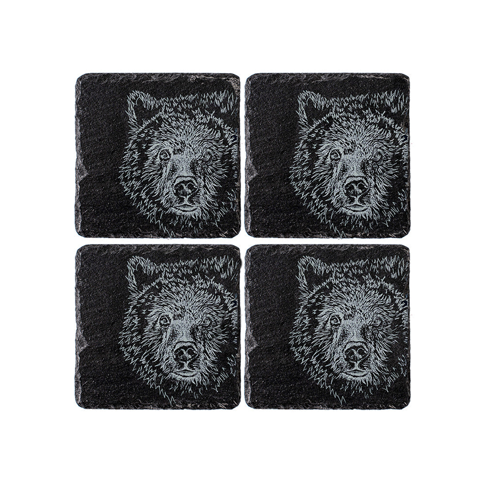 Bear Slate Coasters - Set of 4