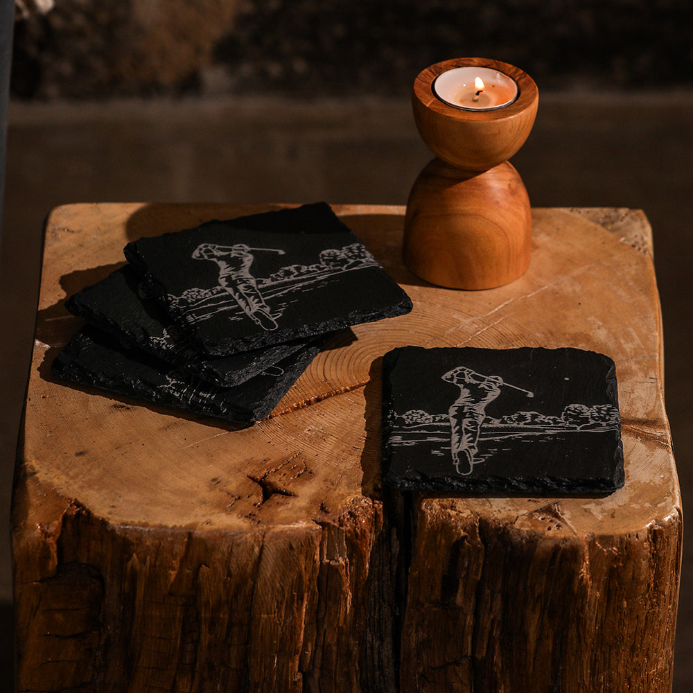 Golf Slate Coasters - Set of 4