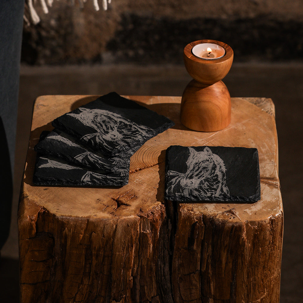 Horse Portrait Slate Coasters - Set of 4