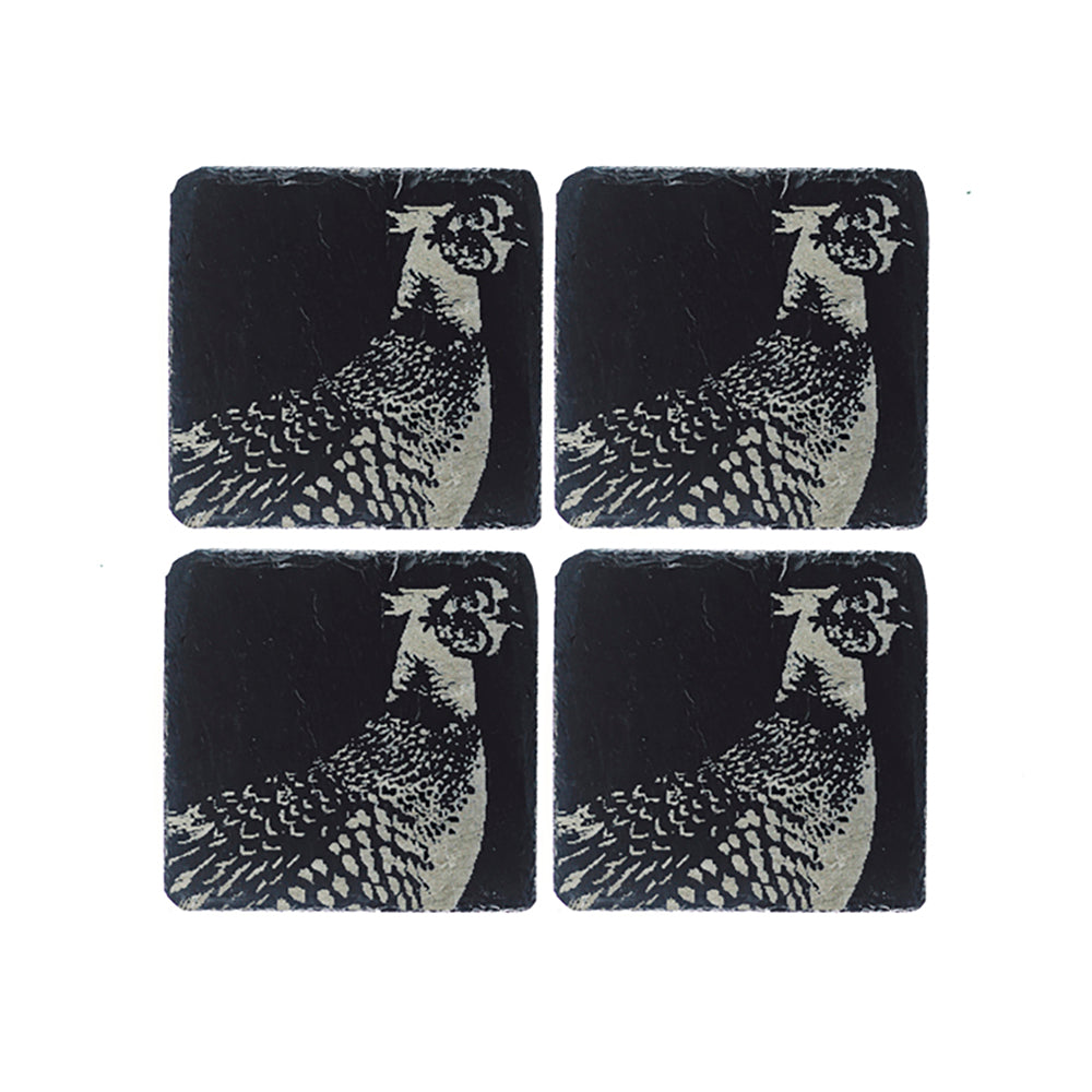 Pheasant Slate Coasters - Set of 4