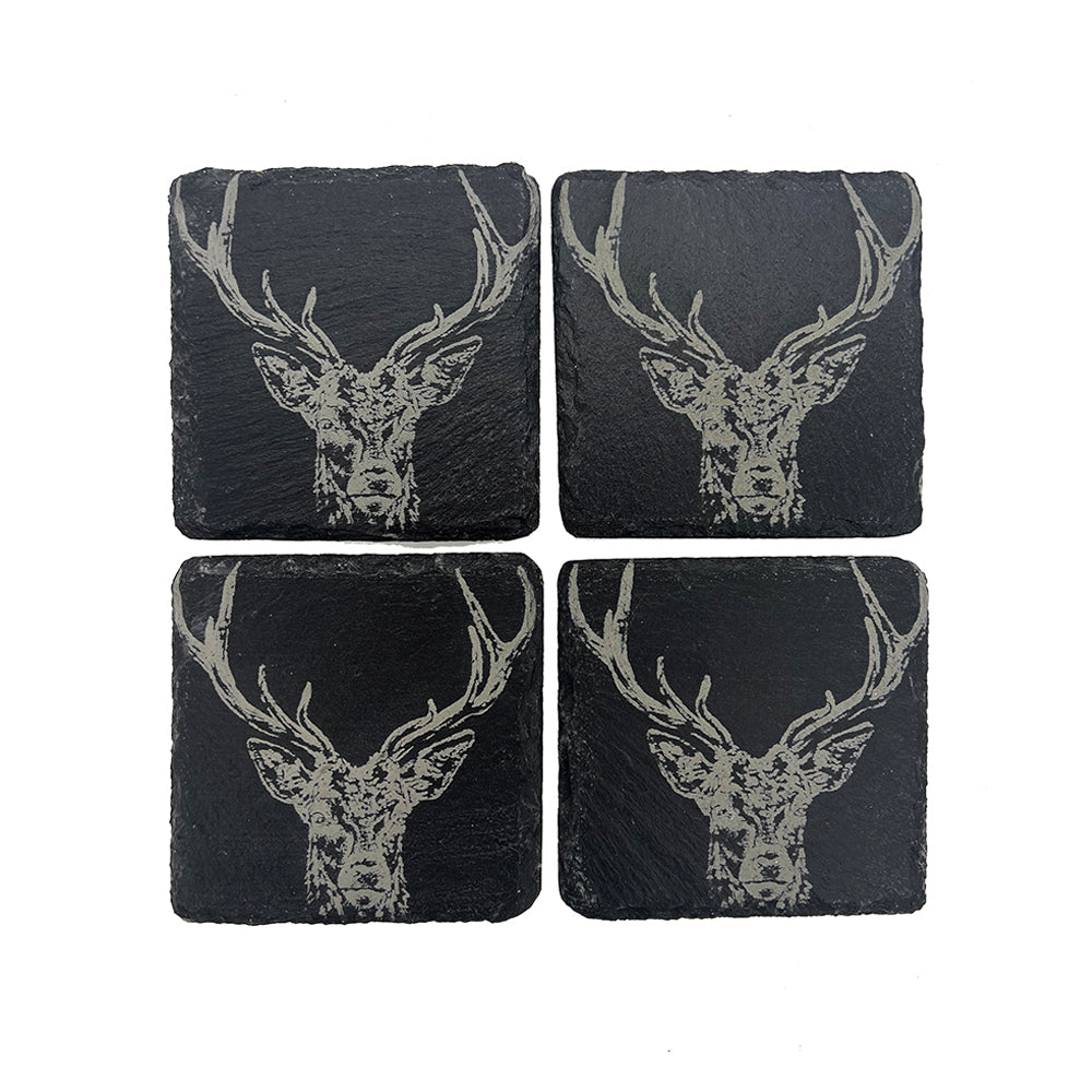 Stag Prince Slate Coasters - Set of 4