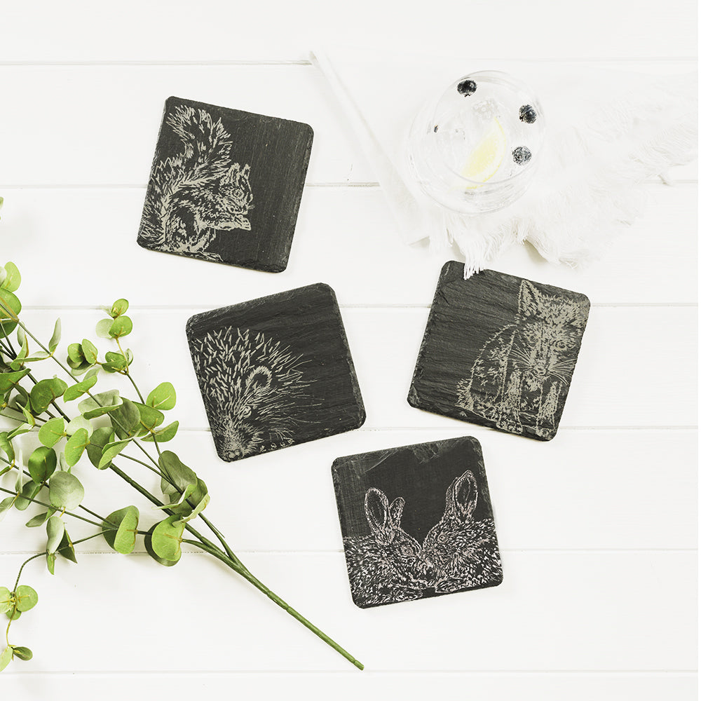Woodland Friends Slate Coasters - Set of 4