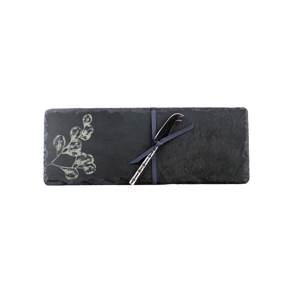 Flora Single Mini Slate Cheese Board & Knife Set