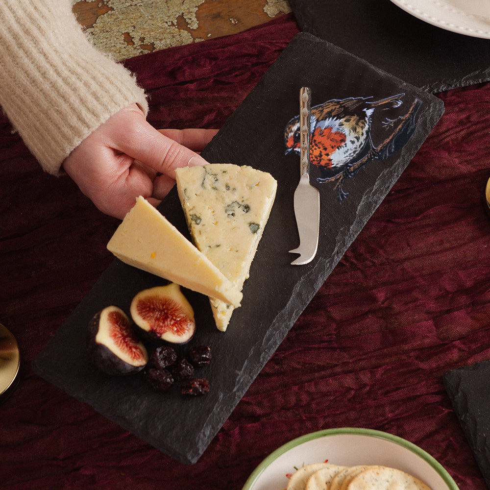 Robin Mini Slate Cheese Board & Knife Set