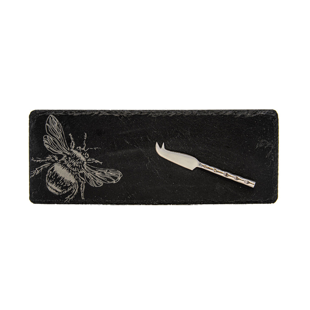 Bee Single Mini Slate Cheese Board & Knife Set