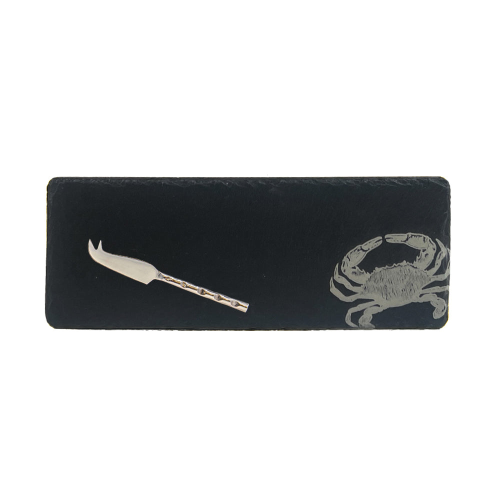 Crab Single Mini Slate Cheese Board & Knife Set