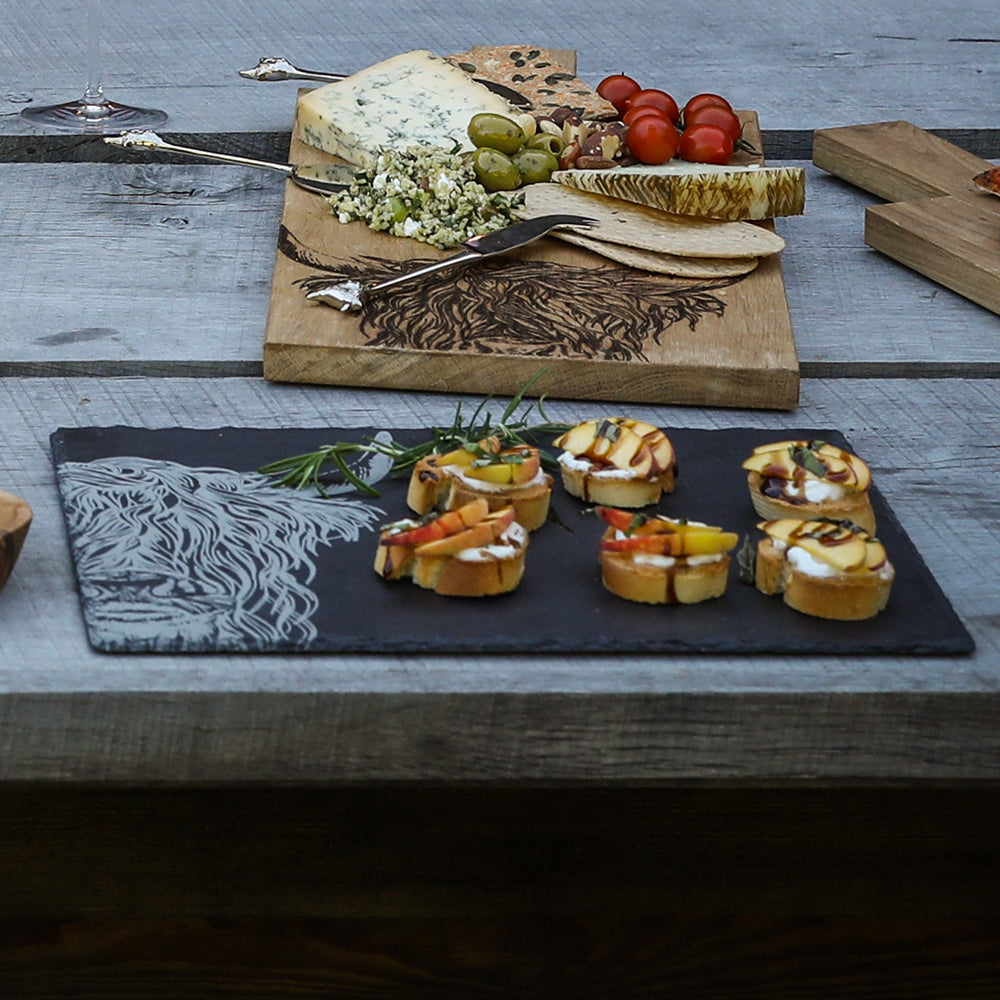 Highland Cow Slate Cheese Board