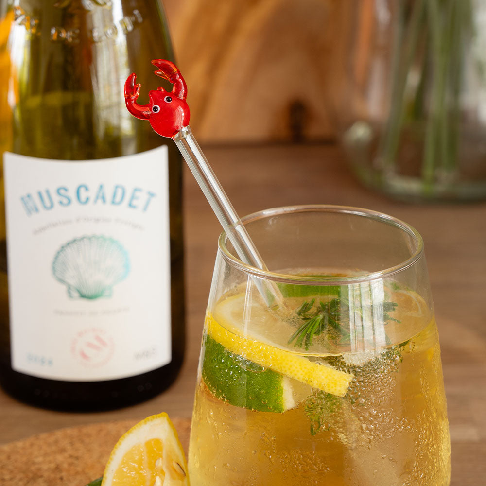 Crab Glass Drinks Stirrer