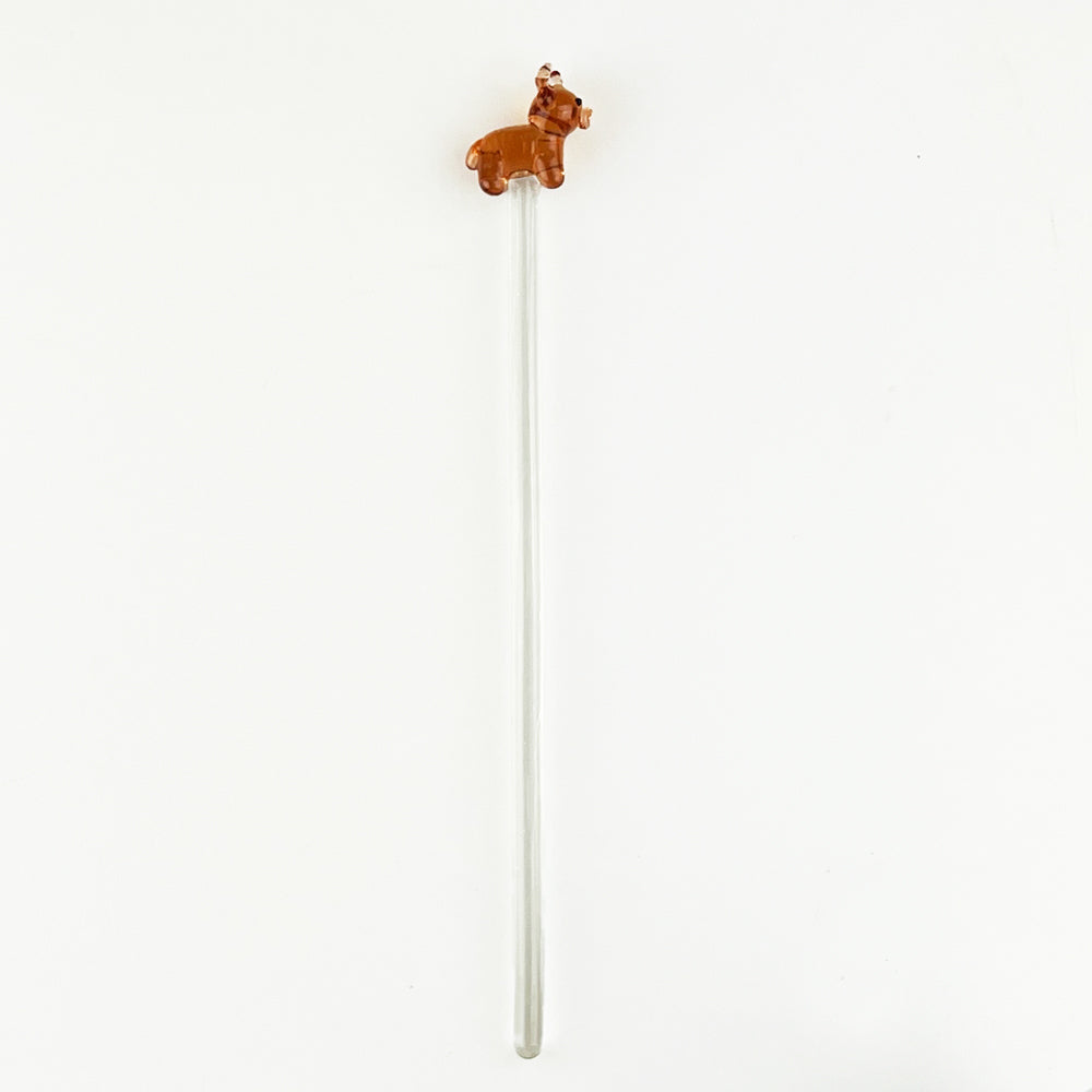 Highland Cow Glass Drinks Stirrer