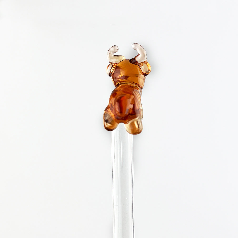 Highland Cow Glass Drinks Stirrer