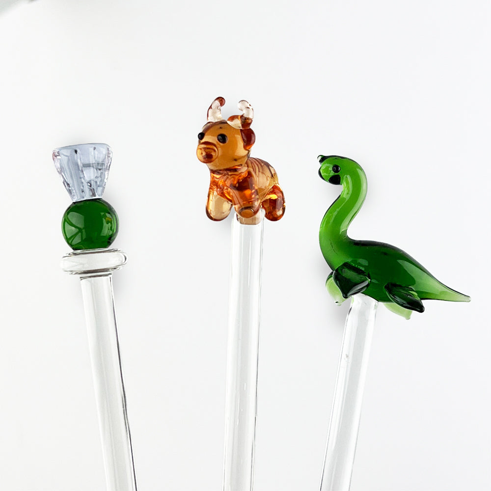 Highland Cow Glass Drinks Stirrer