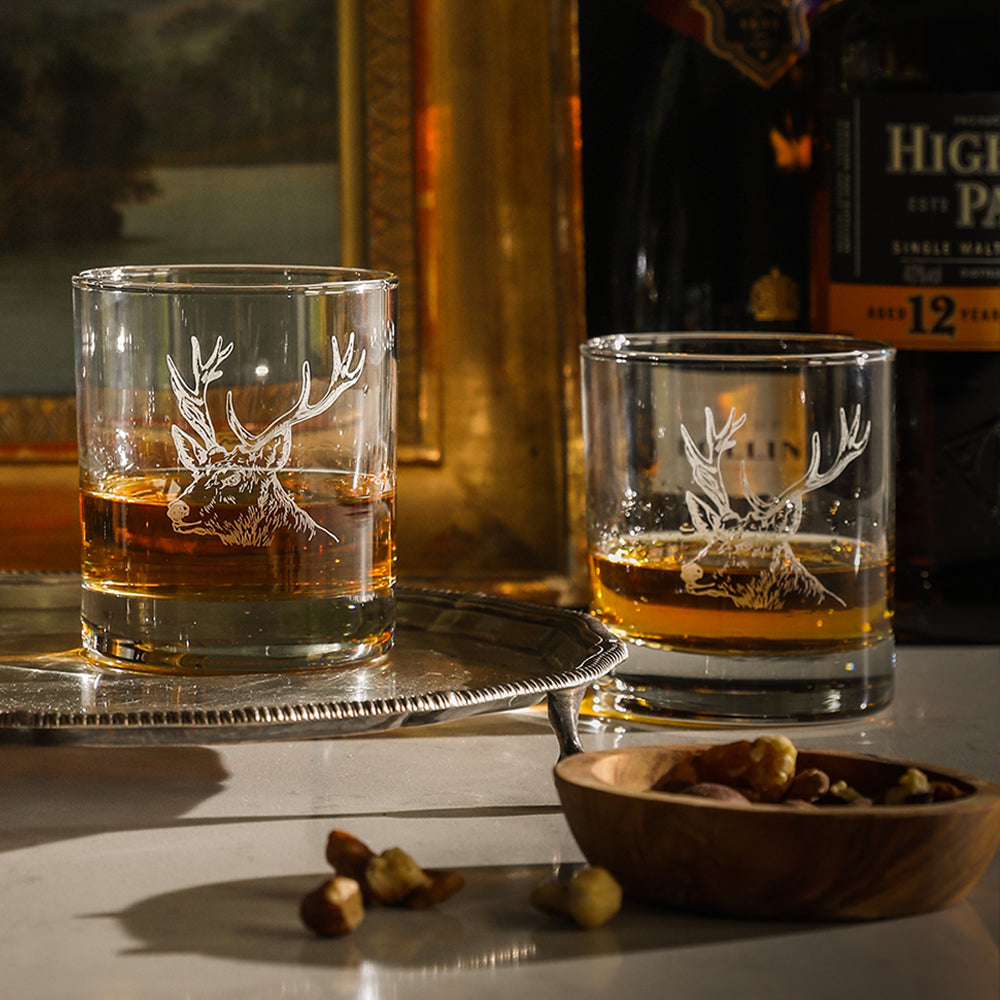Stag Glass Tumblers - Set of 2