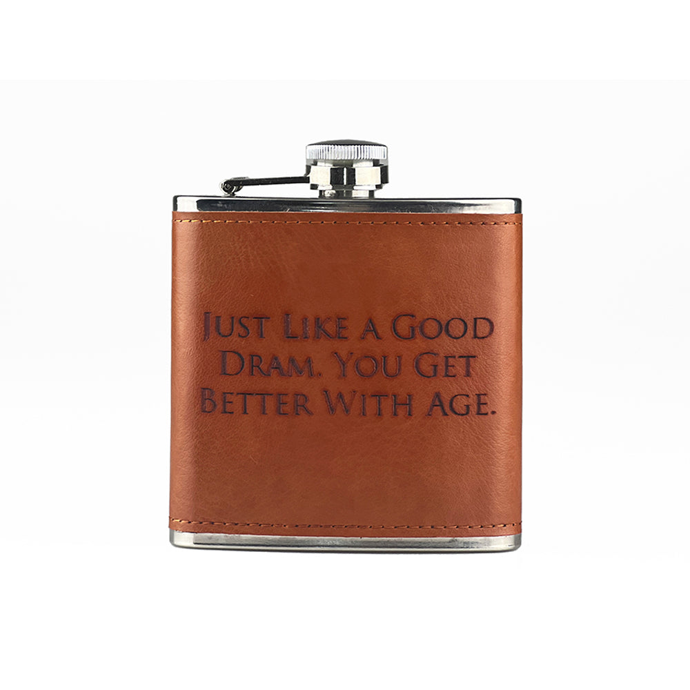 Good Dram Leather Hip Flask