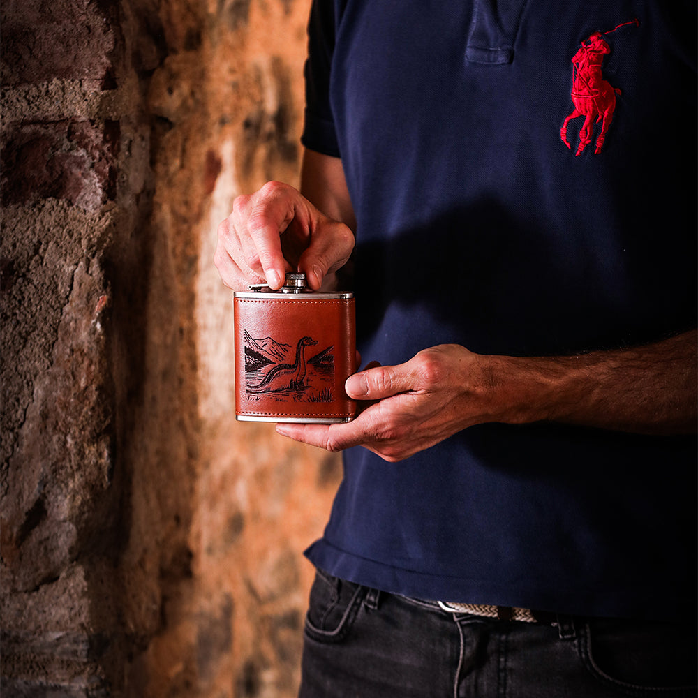 Nessie Leather Hip Flask