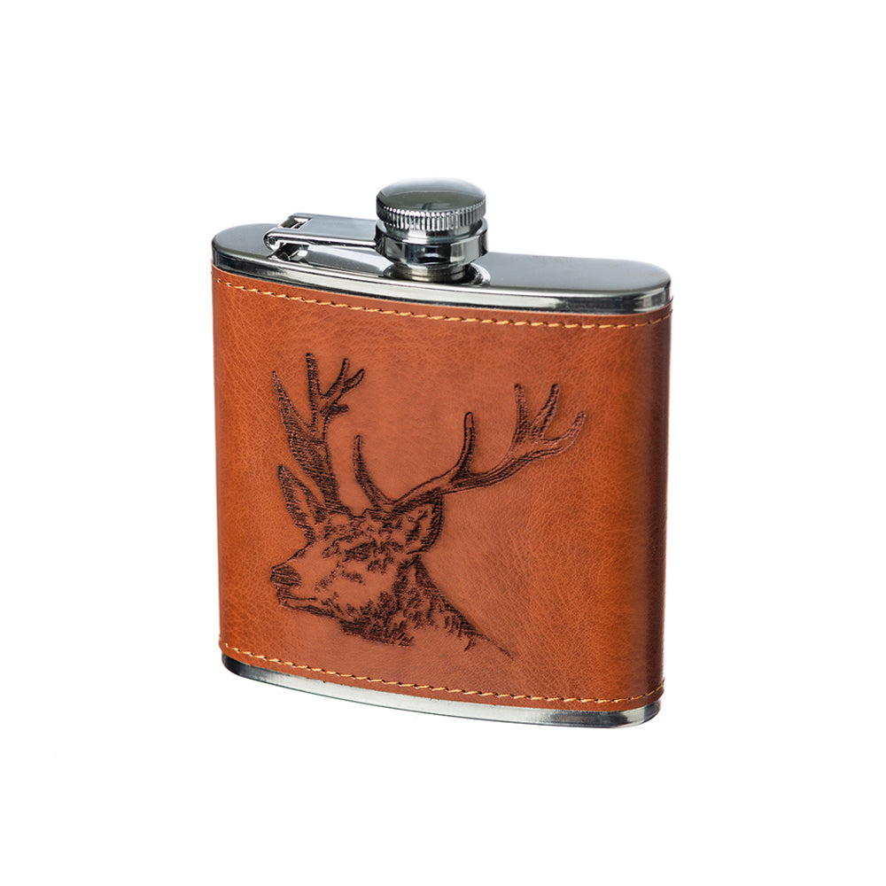 Stag Leather Hip Flask