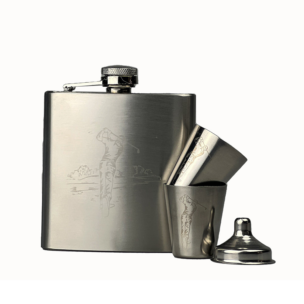 Golf Hip Flask & Cup Set