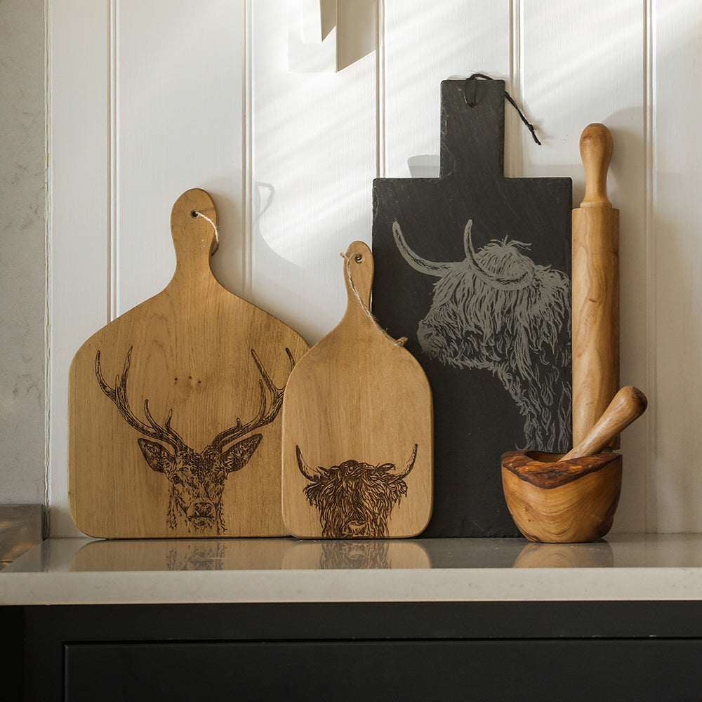 Highland Cow Slate Serving Paddle