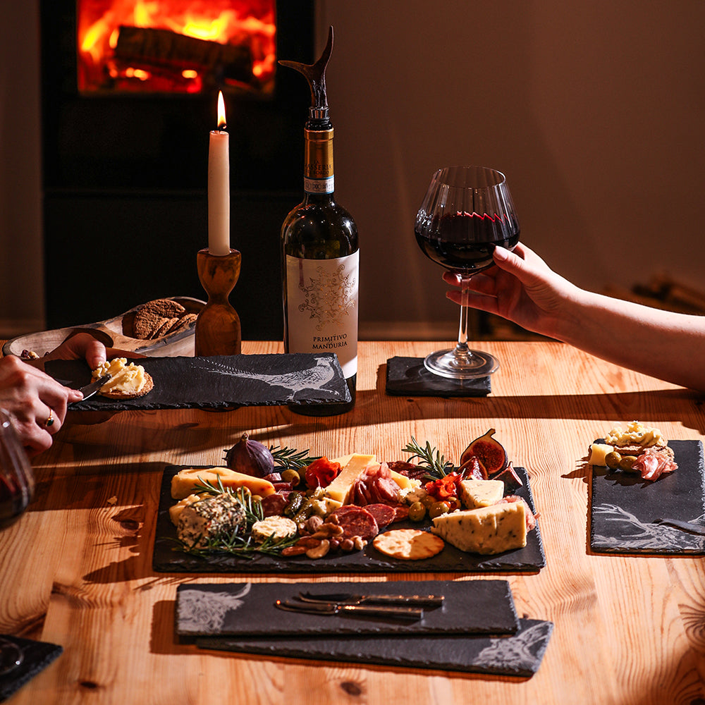 Country Animals Mini Slate Cheese Board & Knife Sets - Set of 4