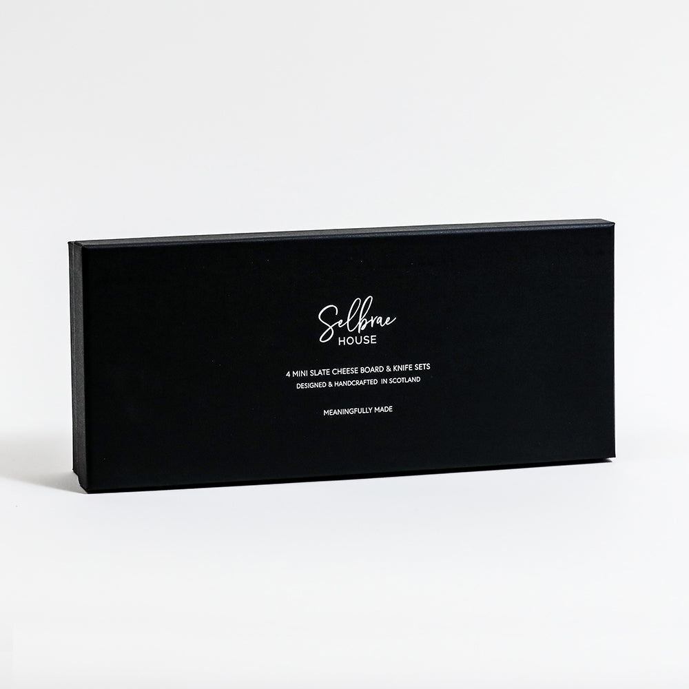 Stag Mini Slate Cheese Board & Knife Sets - Set of 4