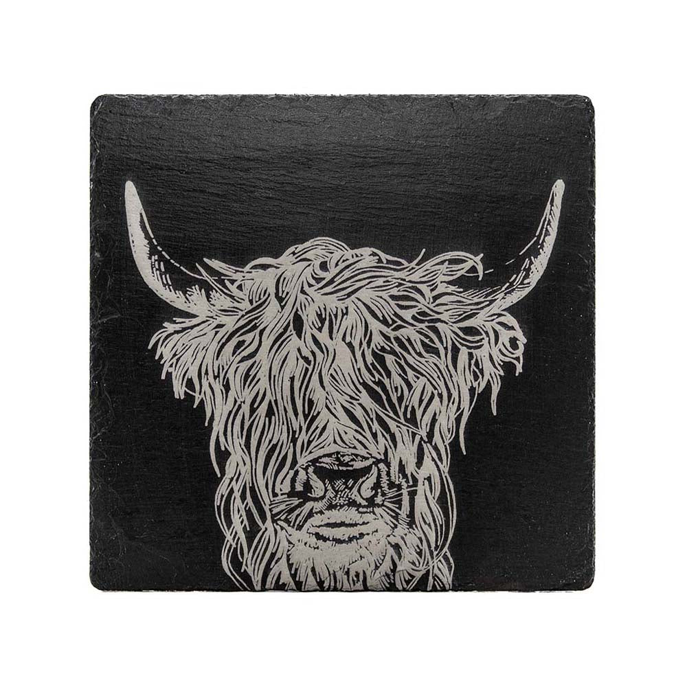 Highland Cow Slate Pot Stand