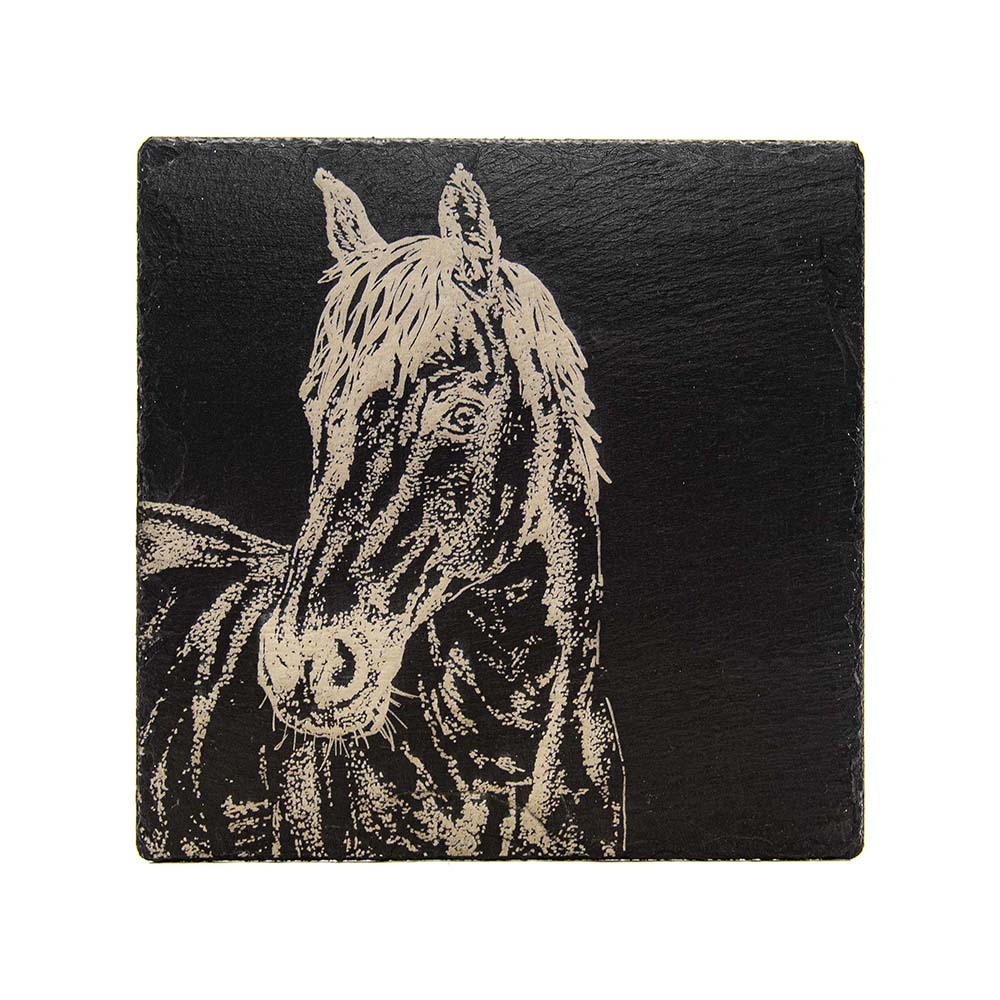 Horse Portrait Slate Pot Stand