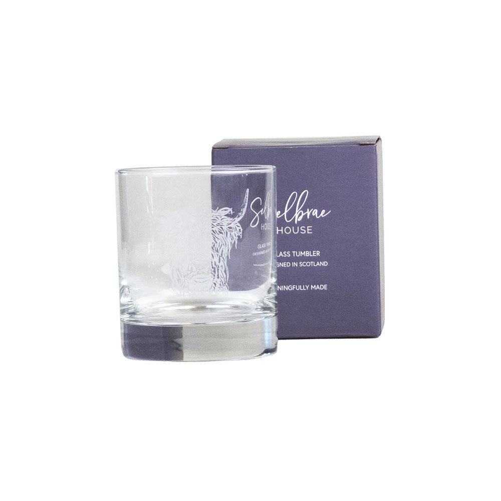 Highland Cow Glass Tumbler