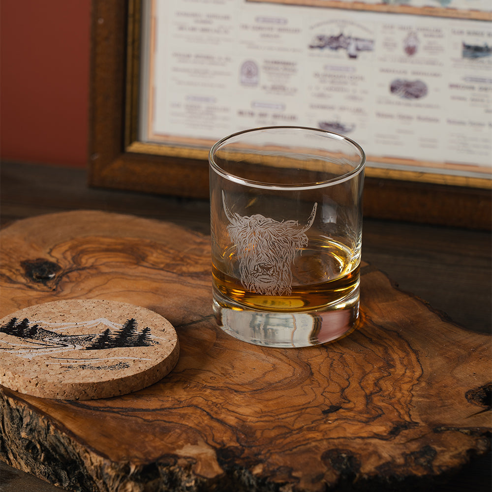 Highland Cow Glass Tumbler