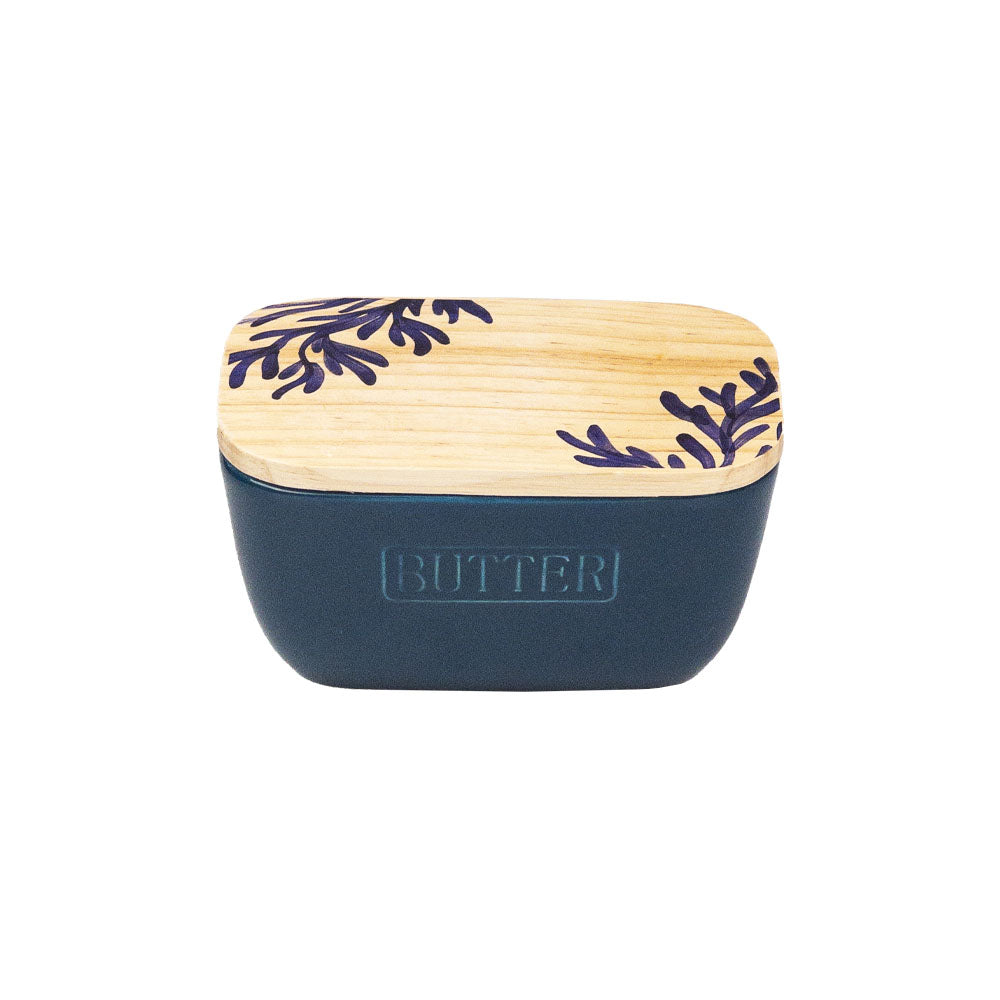 Coral Blue Butter Dish