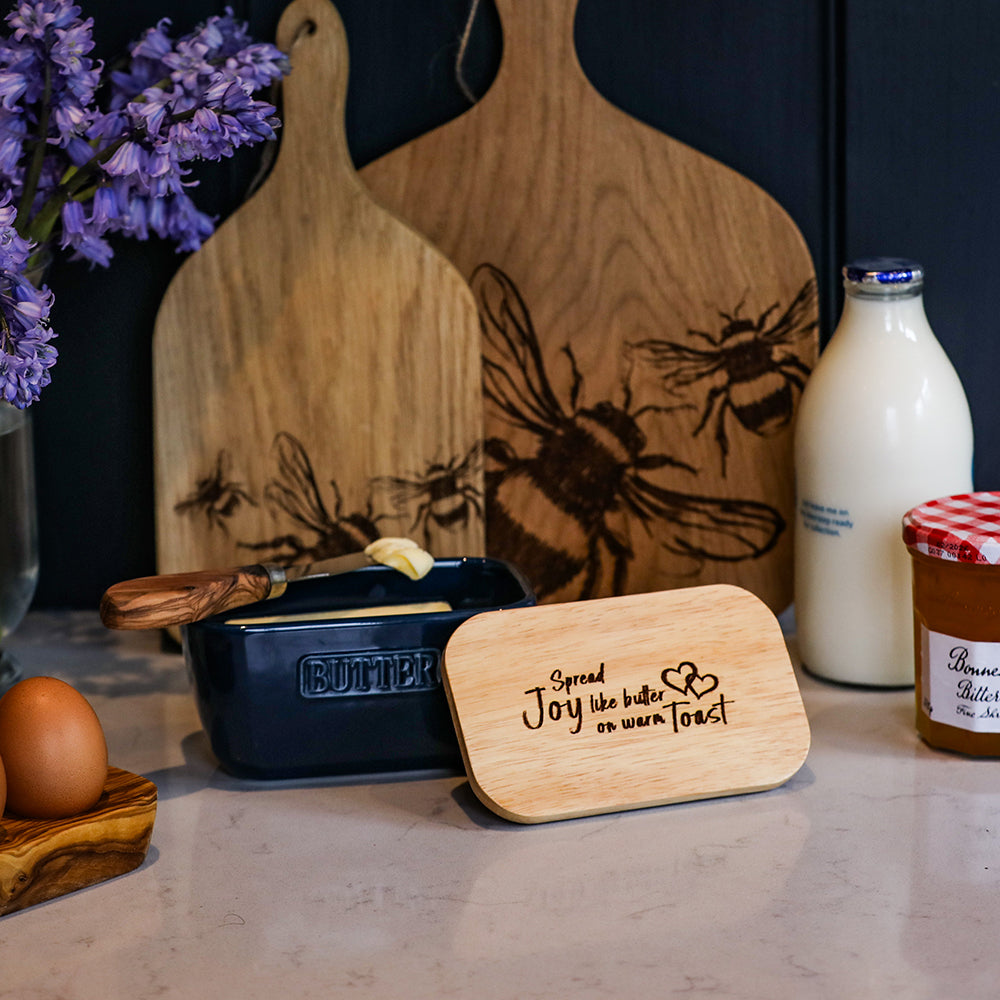 Spread Joy Blue Butter Dish