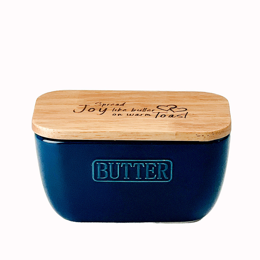 Spread Joy Blue Butter Dish