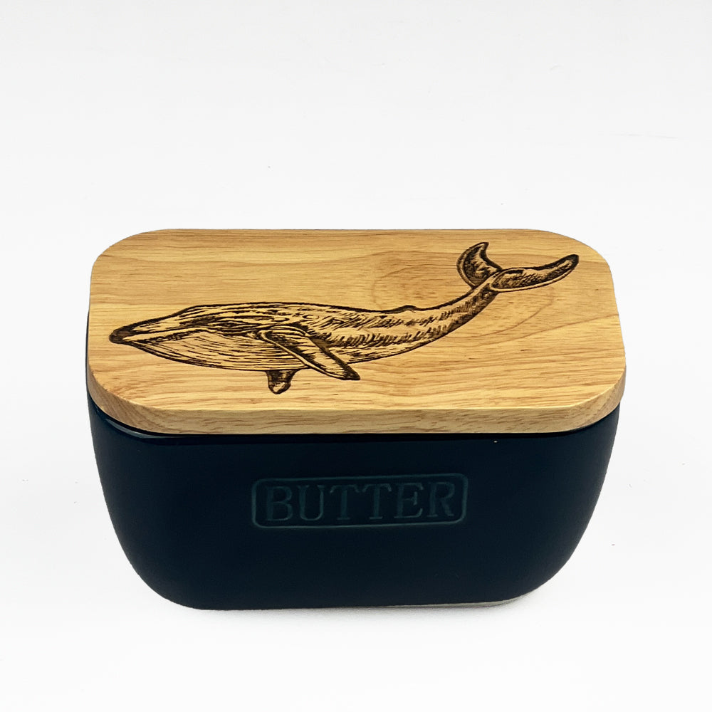 Whale Blue Butter Dish