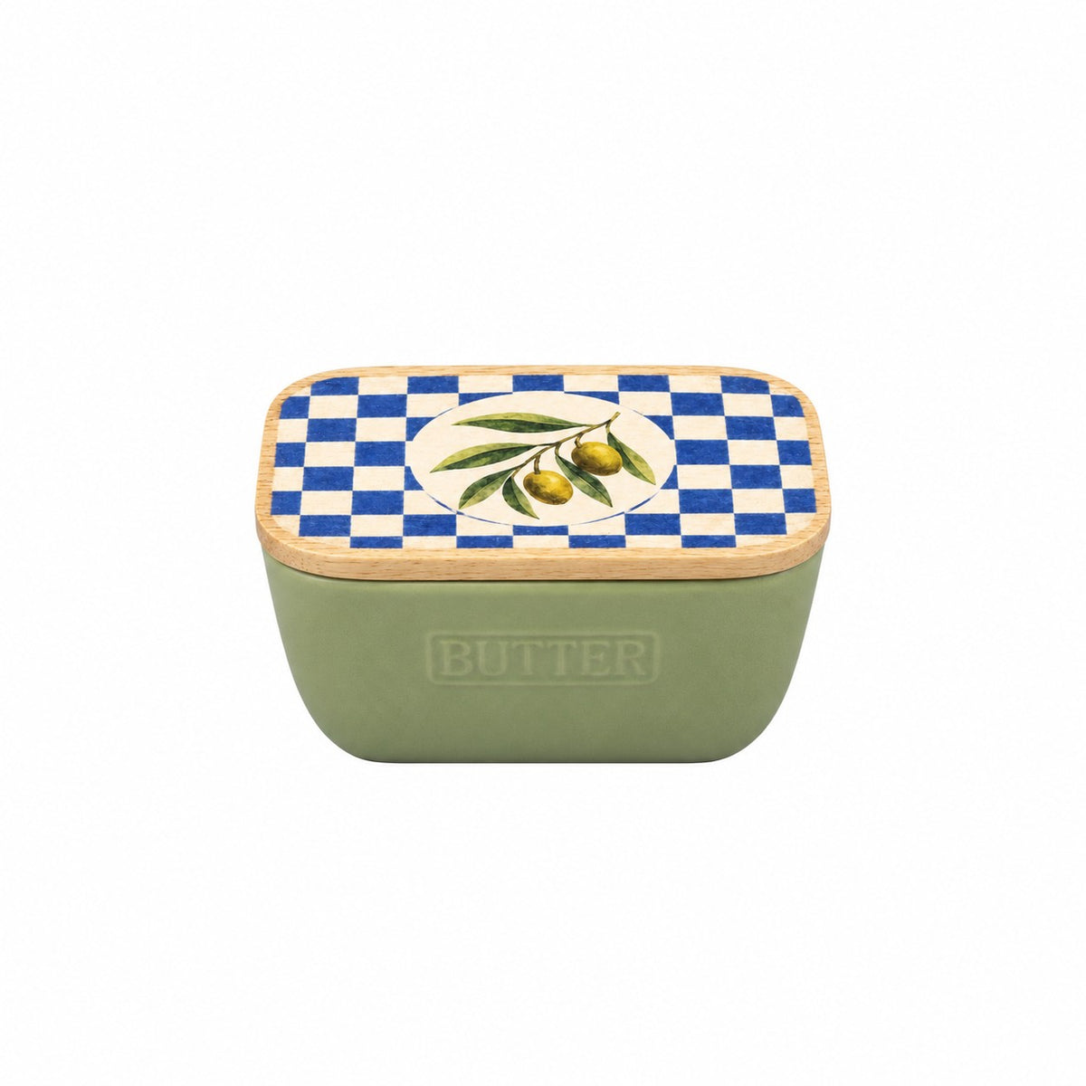 Green Butter Dish - Olives