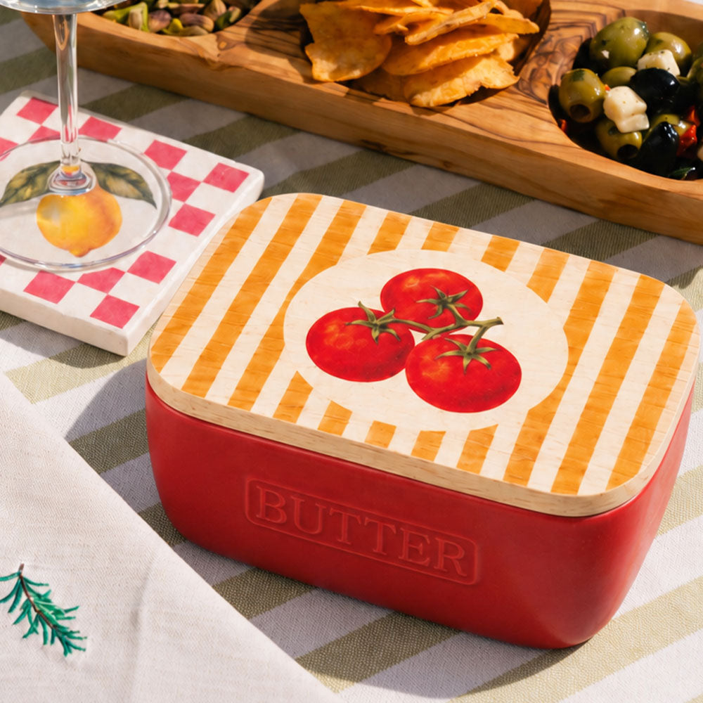 Red Butter Dish - Tomatoes