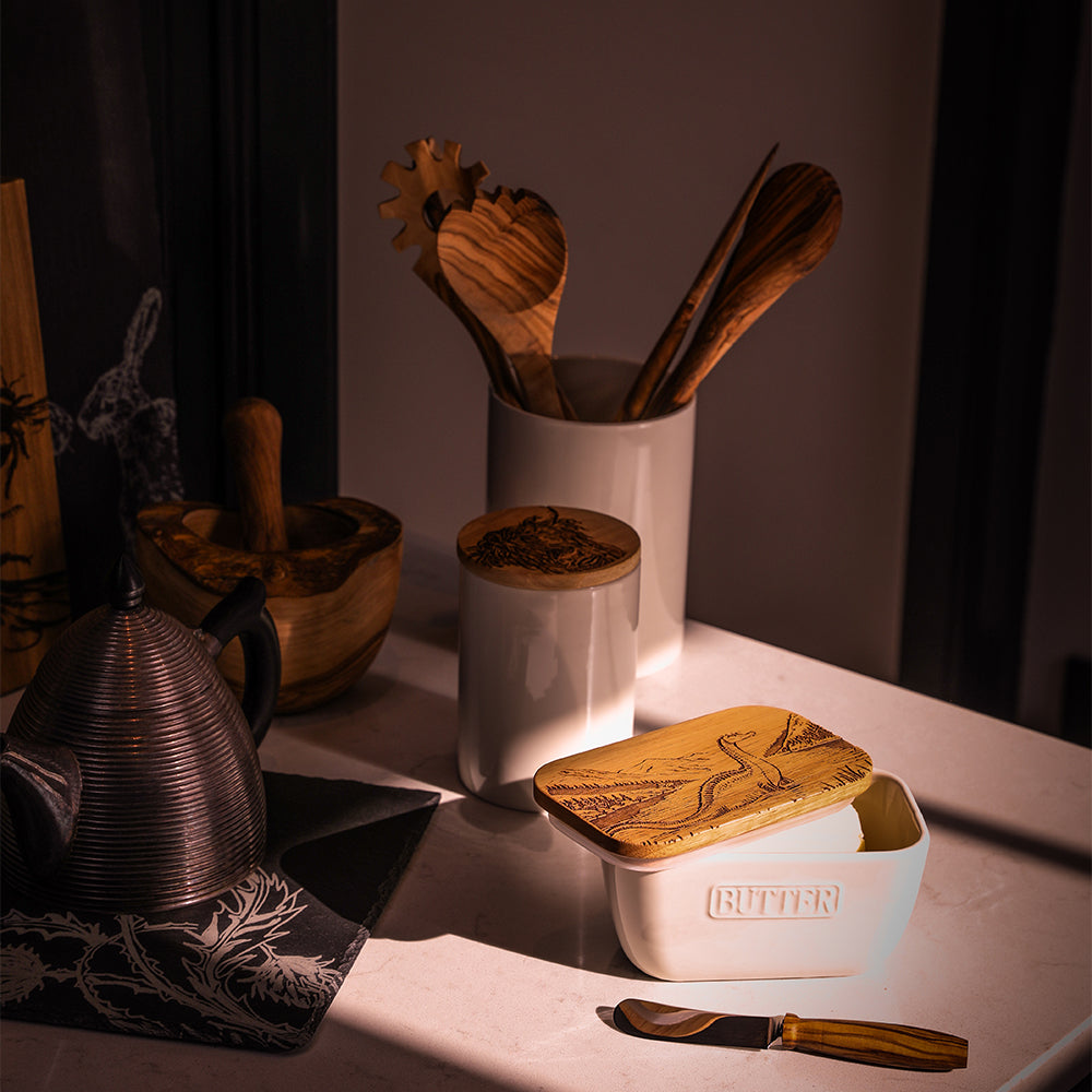 Nessie White Butter Dish