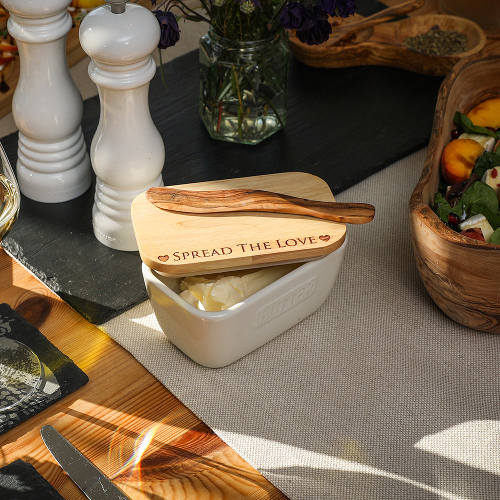 Spread The Love White Butter Dish