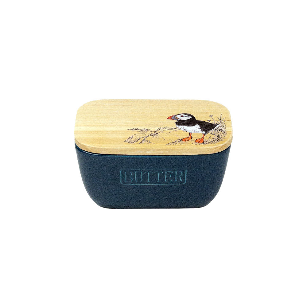 Puffin Blue Butter Dish